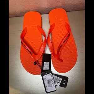Armani Exchange Orange Flip Flops